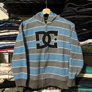 DC Blue and Gray Zip-Up Hoodie